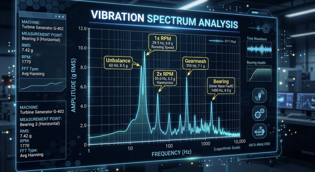 ถอดรหัสกราฟความถี่ความสั่นสะเทือน (Vibration Spectrum) เพื่อหาจุดบกพร่องของตลับลูกปืน⁠