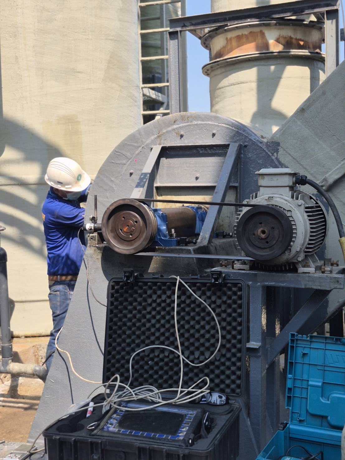 สภาพ Blower Chlorine ตัว C หลังประกอบเสร็จและวัดสั่นสะเทือน